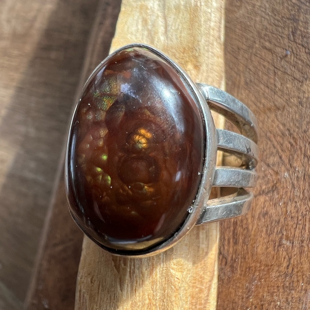 Vintage Fire Agate Ring - Picture 4 of 9